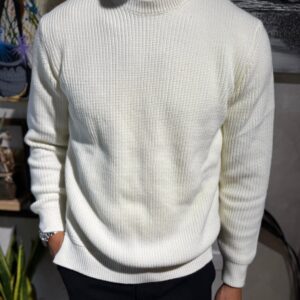 Maglia in lana costa inglese off white
