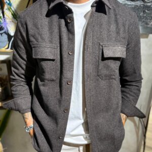 Overshirt Moro in lana spigata