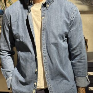 Camicia button down in denim stretch