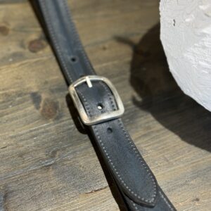 Cintura pelle Blu vintage fibbia satinata silver