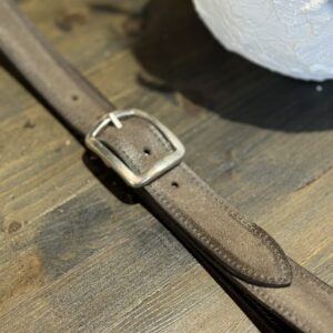 Cintura pelle vintage TORTORA fibbia satinata silver