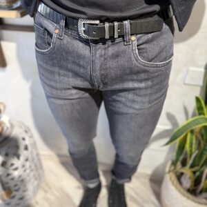 Denim 5 tasche Grigio washed slim