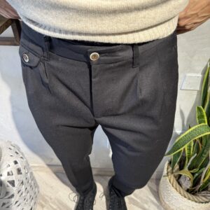 Pantalone sartoriale pence e taschino Nero