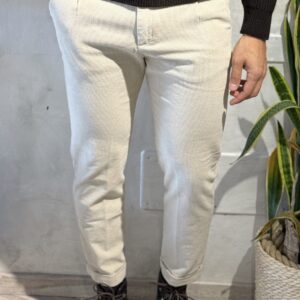 Pantalone velluto a coste fine - panna
