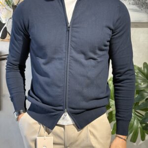 Bomber in filo cotone Blu