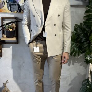 Giacca sartoriale sabbia 1 petto e 1/2