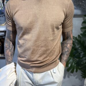Maglia filo cotone  finezza 18 tabacco