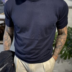 Maglia in filo cotone finezza 18 Blu