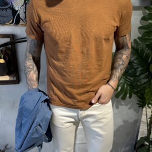 T shirt Blkrs malfilè finezza 12 tabacco
