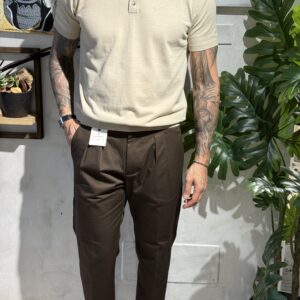 Polo sabbia in filo cotone