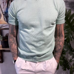 Maglia in filo cotone menta finezza 18