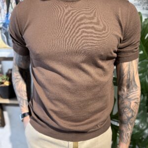 Maglia filo cotone finezza 16 marrone chiaro
