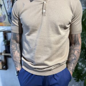 Polo filo cotone finezza 16 tabacco