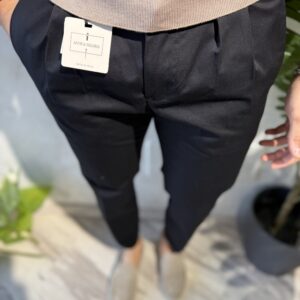 Pantalone doppia pence baciata nero