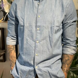 Camicia in chambray light blu